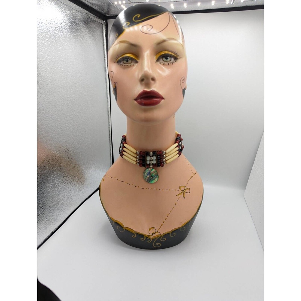 Vintage Native American Old Choker Turkey Bone/Leather horse Hair Traditional